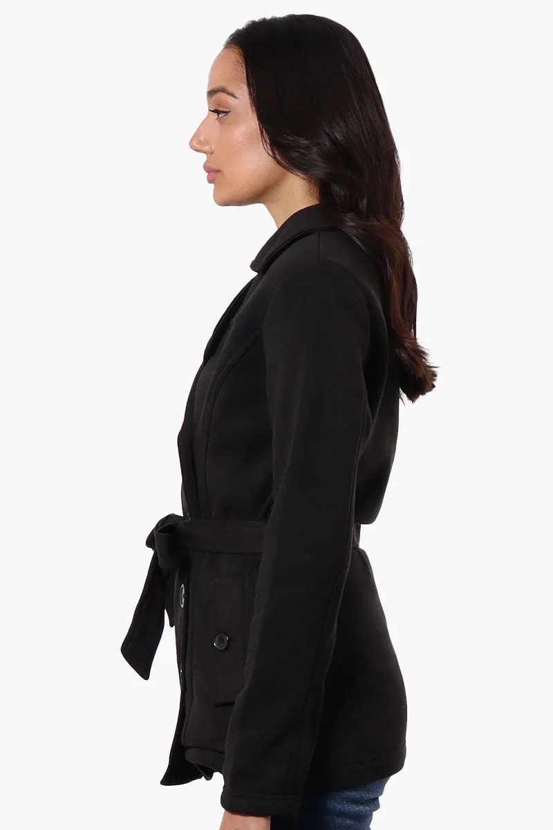 Fahrenheit Belted Double Breasted Lightweight Jacket - Black sold by Fairweather product image thumbnail 2