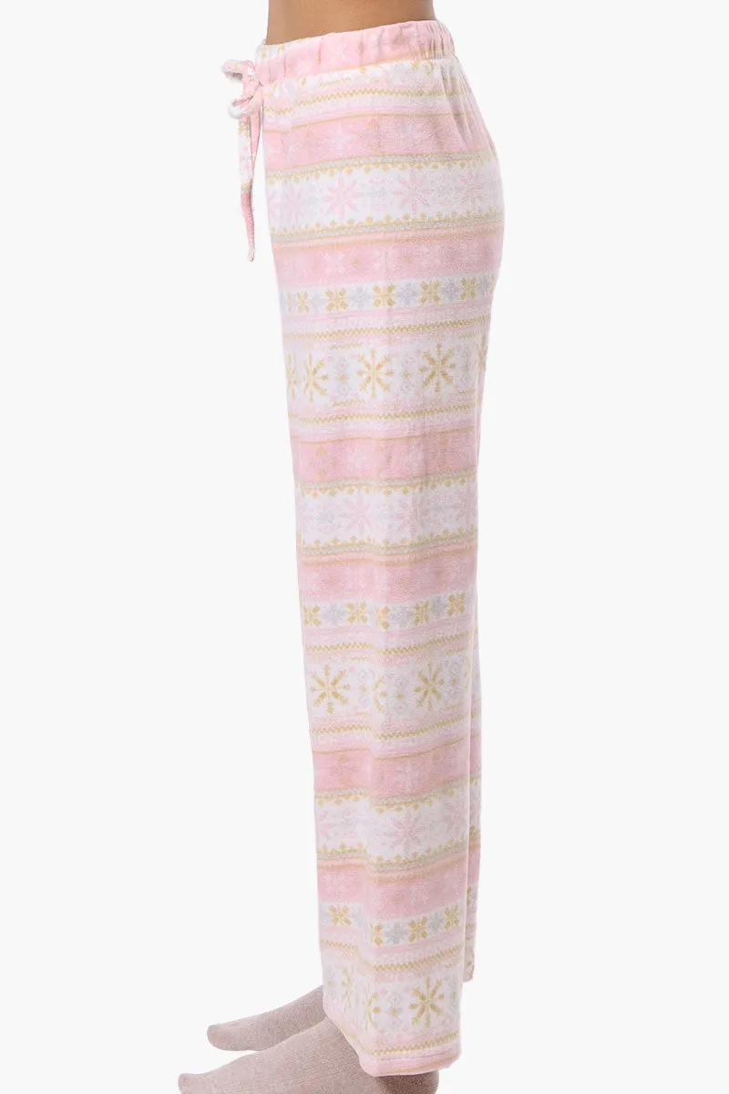 Canada Weather Gear Festive Pattern Wide Leg Pajama Pants - Blush sold by Fairweather product image thumbnail 2