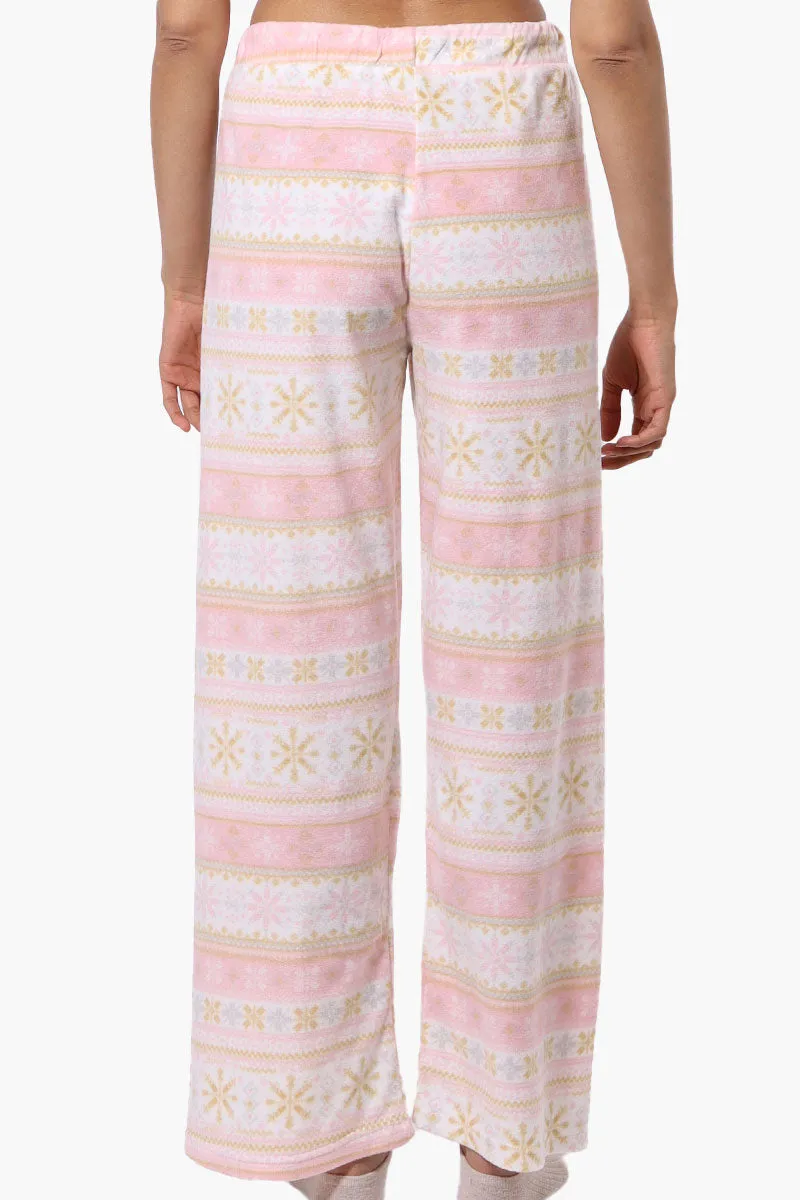 Canada Weather Gear Festive Pattern Wide Leg Pajama Pants - Blush sold by Fairweather product image thumbnail 3