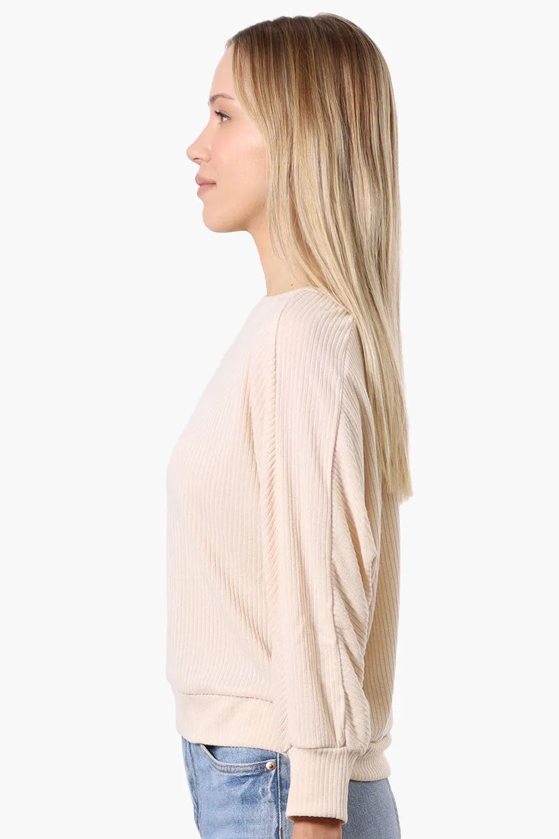 International INC Company Ribbed Button Back Detail Pullover Sweater - Cream sold by Fairweather product image thumbnail 2