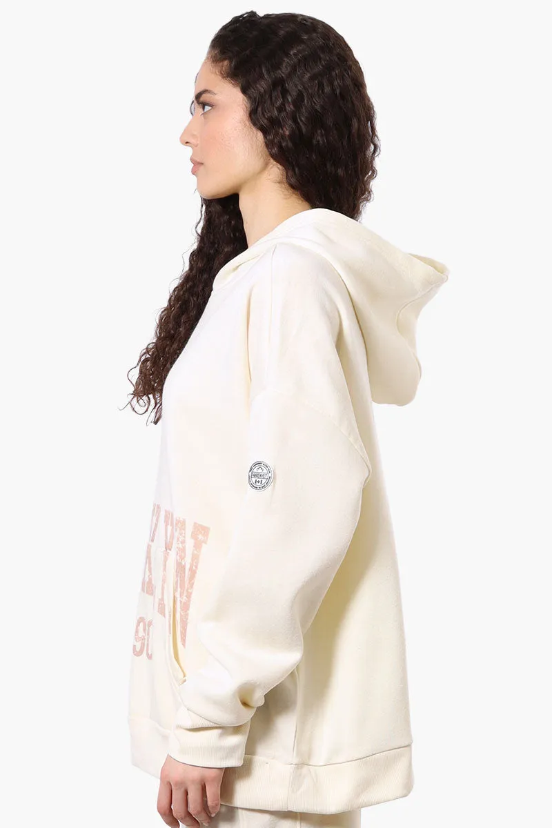 Fahrenheit Oversized Brooklyn Print Hoodie - Cream sold by Fairweather product image thumbnail 2