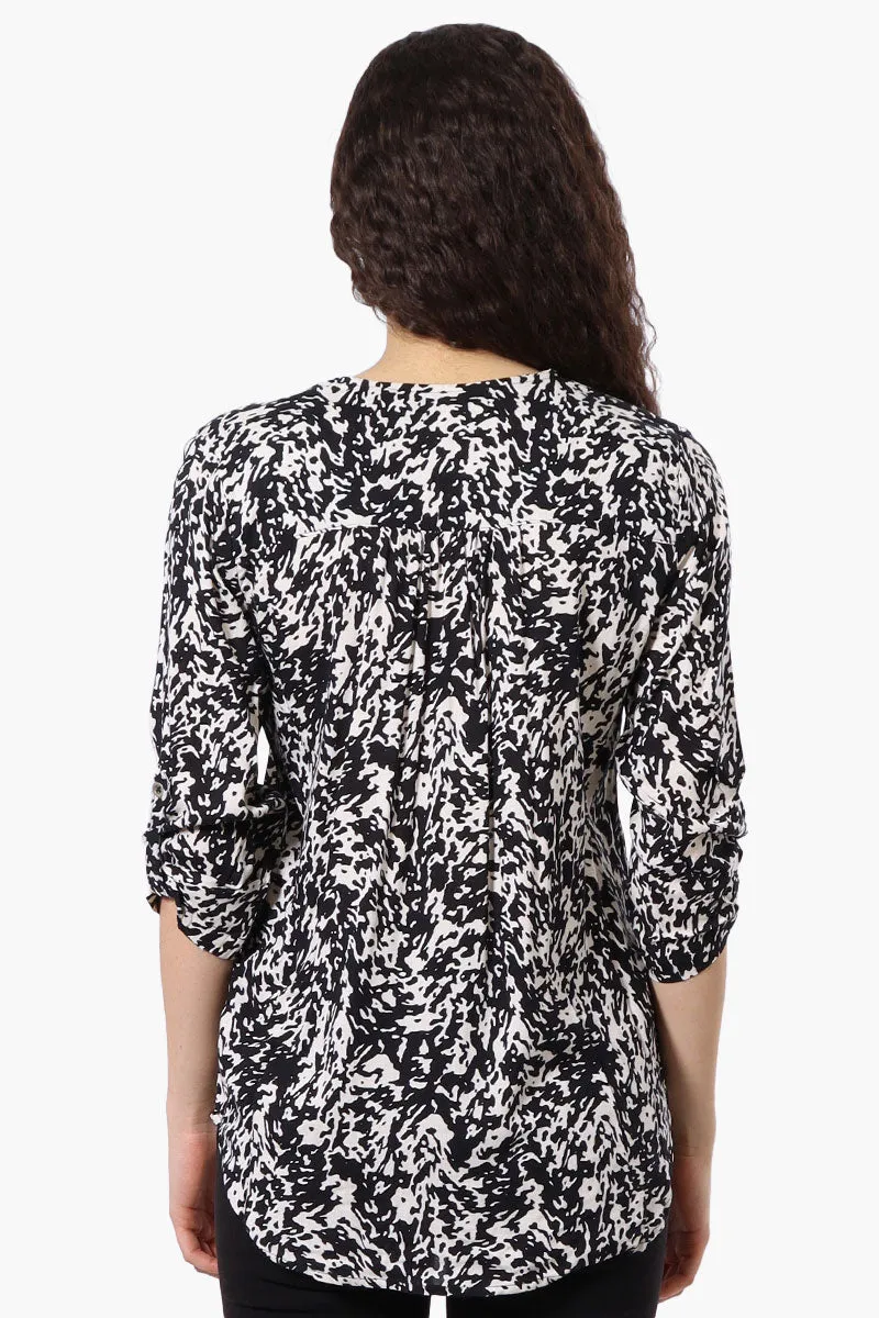 Beechers Brook Patterned Roll Up Sleeve Blouse - White sold by Fairweather product image thumbnail 3