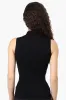 Magazine Ribbed Sleeveless Mock Neck Tank Top - Black sold by Fairweather