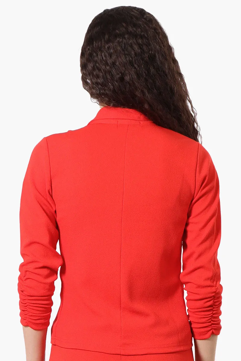 Majora Cinched Sleeve Single Button Blazer - Red sold by Fairweather product image thumbnail 3