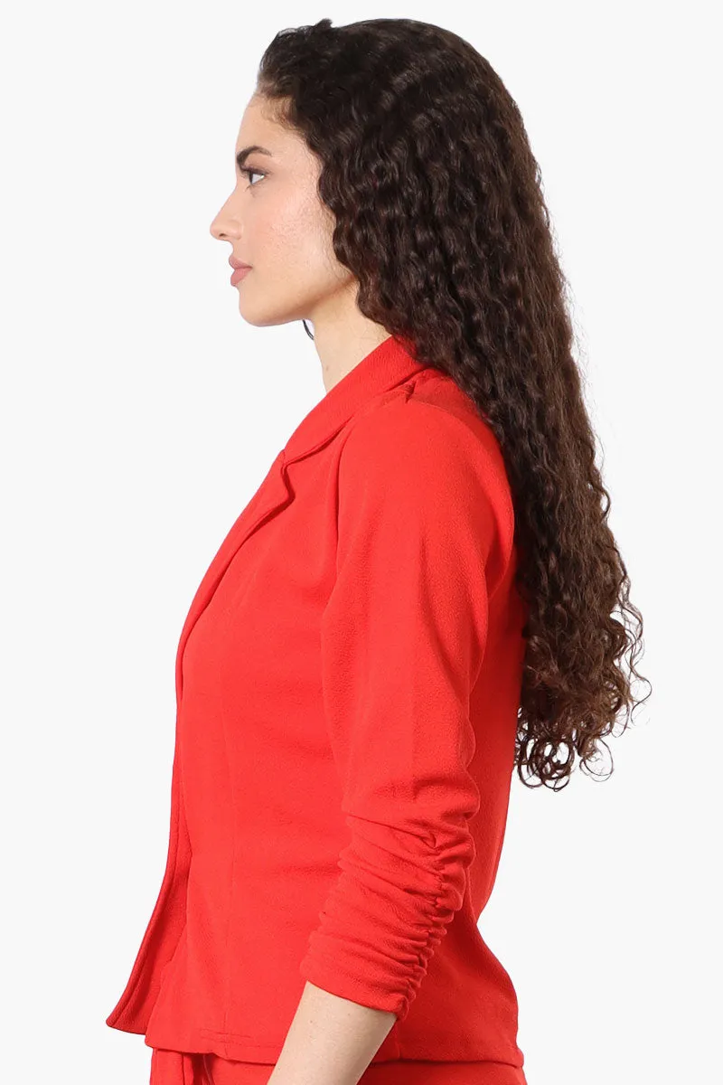 Majora Cinched Sleeve Single Button Blazer - Red sold by Fairweather product image thumbnail 2