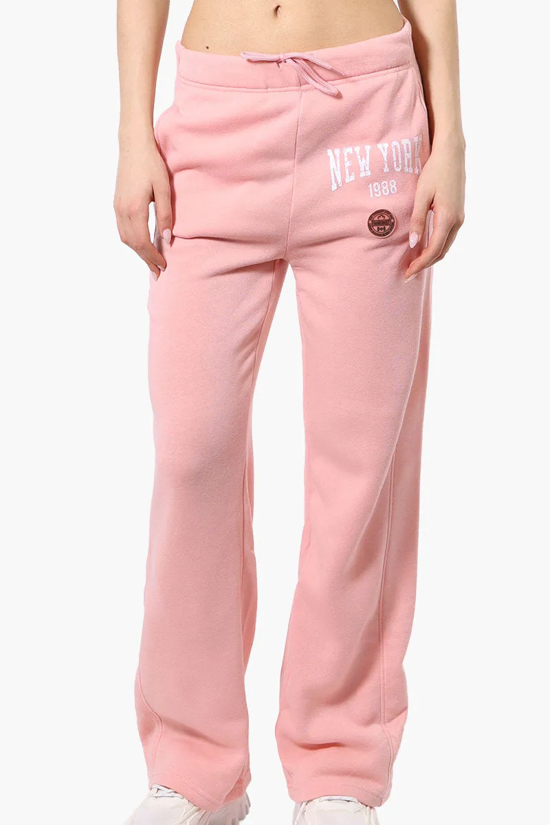 Fahrenheit New York Print Fleece Sweatpants - Pink sold by Fairweather