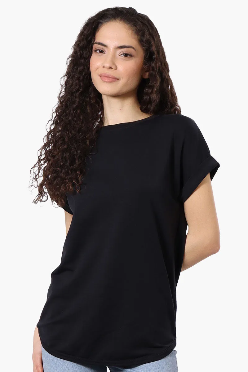 Runaway Bay Sport Basic Cuffed Sleeve Tee - Black sold by Fairweather
