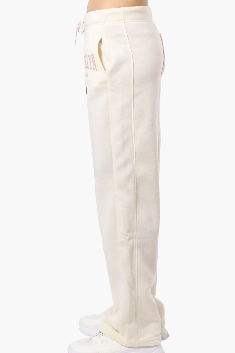 Fahrenheit Brooklyn Print Fleece Sweatpants - Cream sold by Fairweather product image thumbnail 2