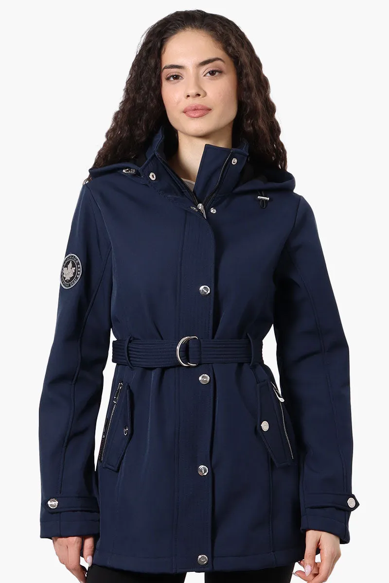 Canada Weather Gear Belted Soft Shell Lightweight Jacket - Navy sold by Fairweather