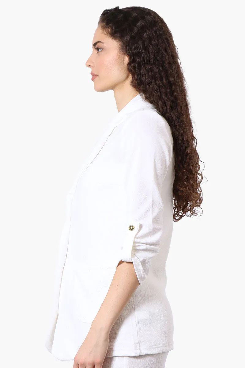 Majora Roll Up Sleeve Two Button Blazer - White sold by Fairweather product image thumbnail 2