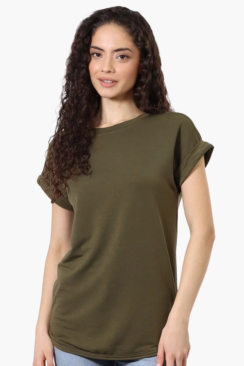 Runaway Bay Sport Basic Cuffed Sleeve Tee - Olive sold by Fairweather