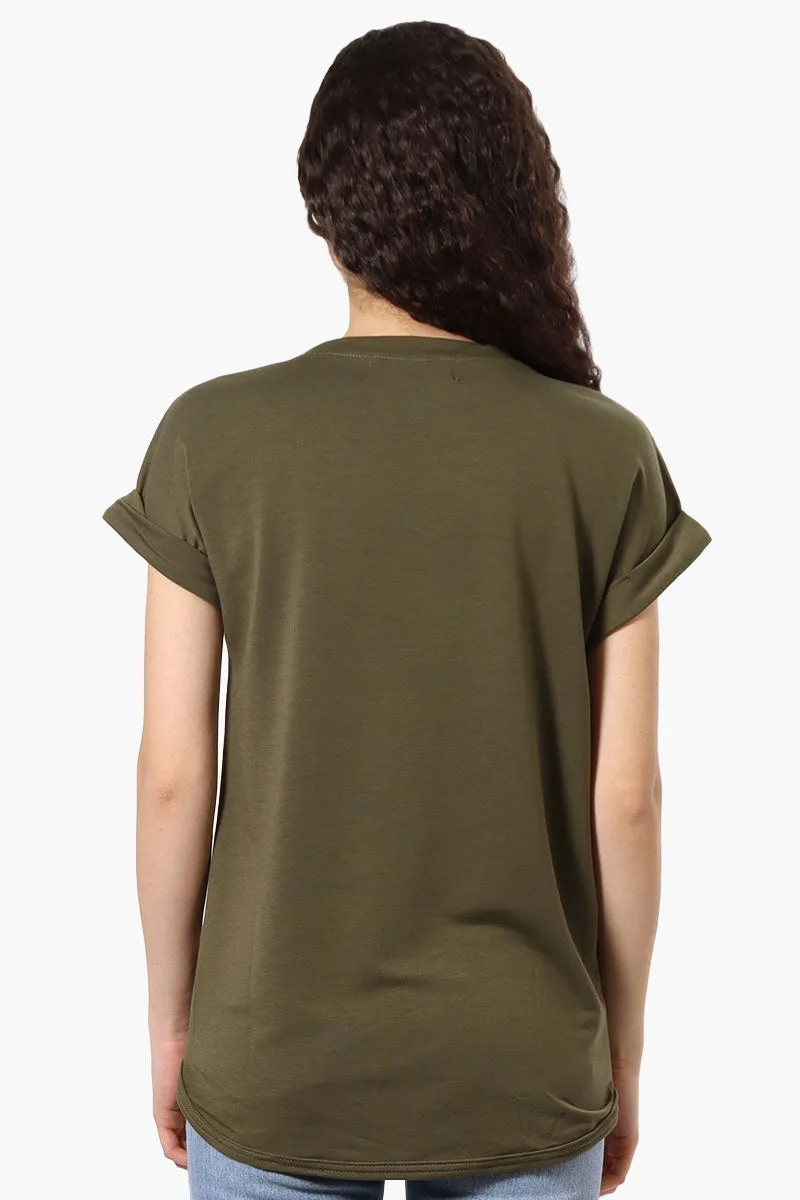 Runaway Bay Sport Basic Cuffed Sleeve Tee - Olive sold by Fairweather product image thumbnail 3