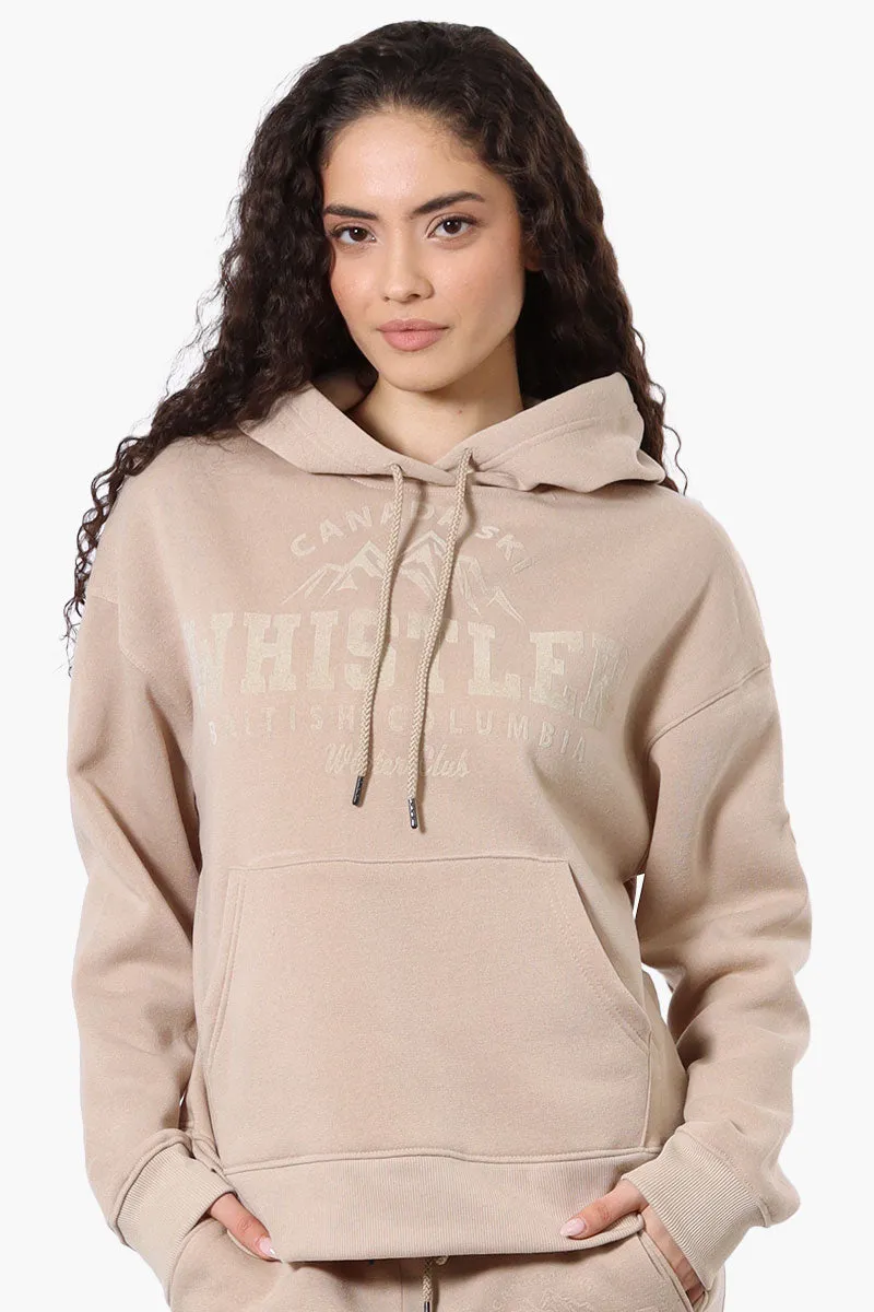 Fahrenheit Oversized Whistler Print Hoodie - Beige sold by Fairweather
