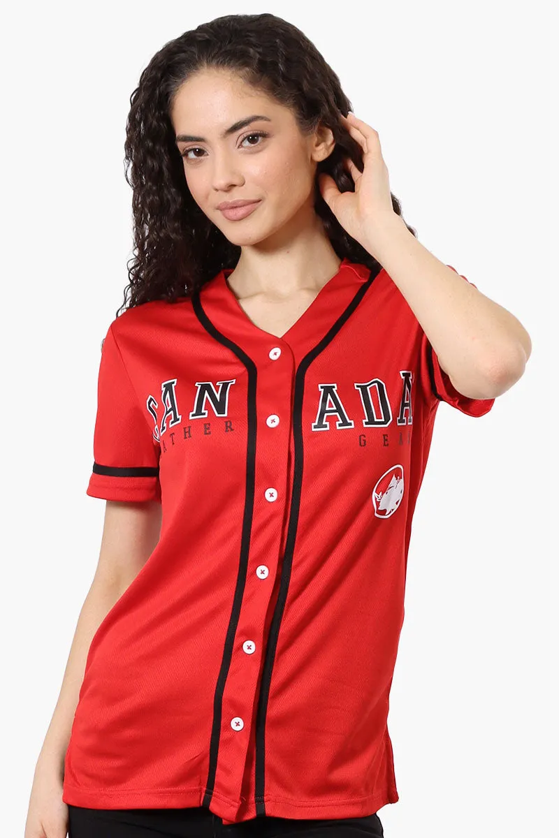 Canada Weather Gear Chest Logo Baseball Tee - Red sold by Fairweather