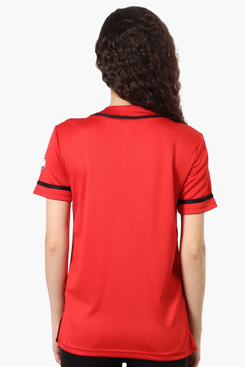 Canada Weather Gear Chest Logo Baseball Tee - Red sold by Fairweather product image thumbnail 3