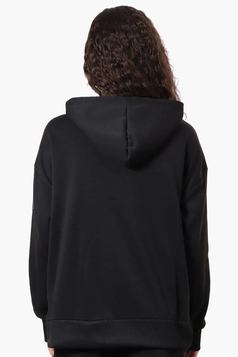 Fahrenheit Oversized Brooklyn Print Hoodie - Black sold by Fairweather product image thumbnail 3