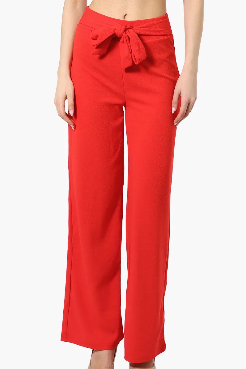 Majora Solid Belted Pants - Red sold by Fairweather
