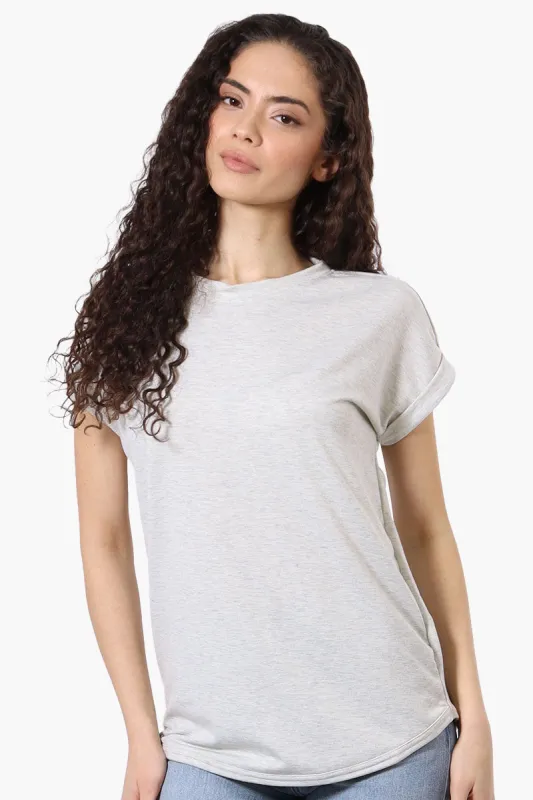 Runaway Bay Sport Basic Cuffed Sleeve Tee - Grey sold by Fairweather