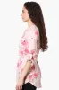 Beechers Brook Floral Half Zip Tie Waist Blouse - Pink sold by Fairweather
