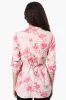 Beechers Brook Floral Half Zip Tie Waist Blouse - Pink sold by Fairweather