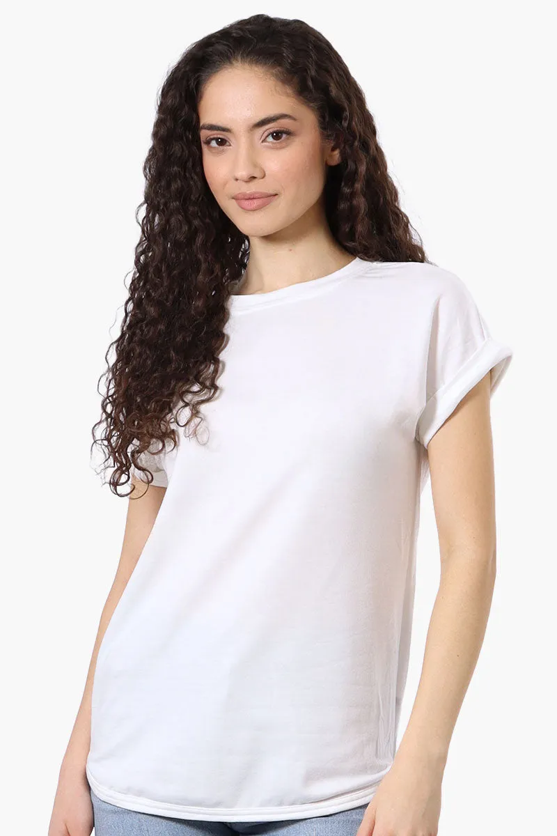 Runaway Bay Sport Basic Cuffed Sleeve Tee - White sold by Fairweather