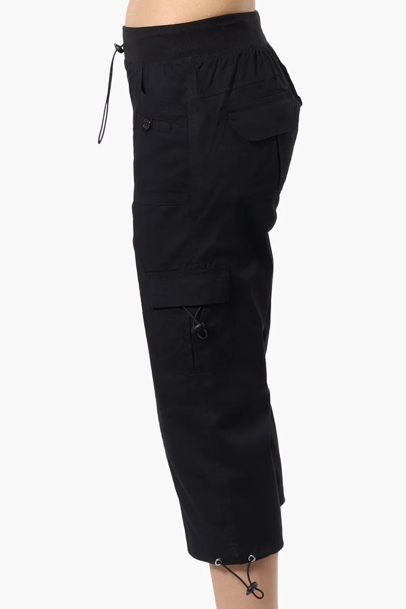 Canada Weather Gear Bungee Waist Cargo Capris - Black sold by Fairweather product image thumbnail 2