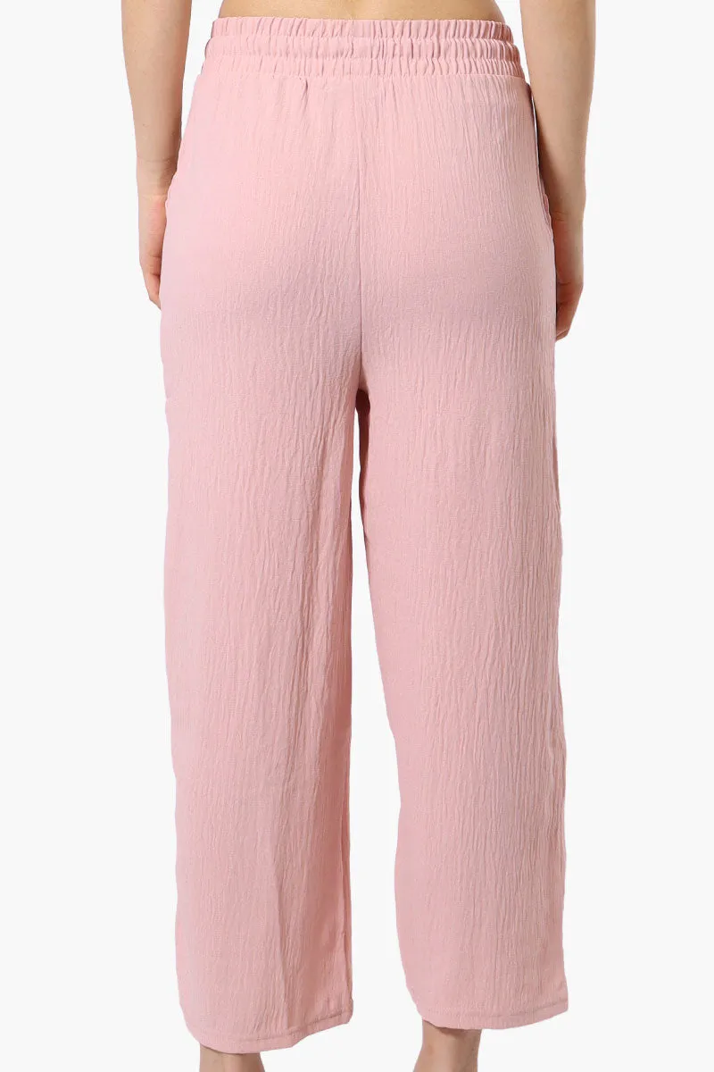 Urbanology Tie Waist Culotte Pants - Pink sold by Fairweather product image thumbnail 3