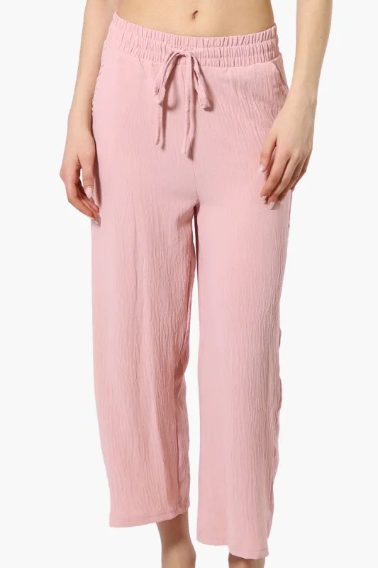 Urbanology Tie Waist Culotte Pants - Pink sold by Fairweather