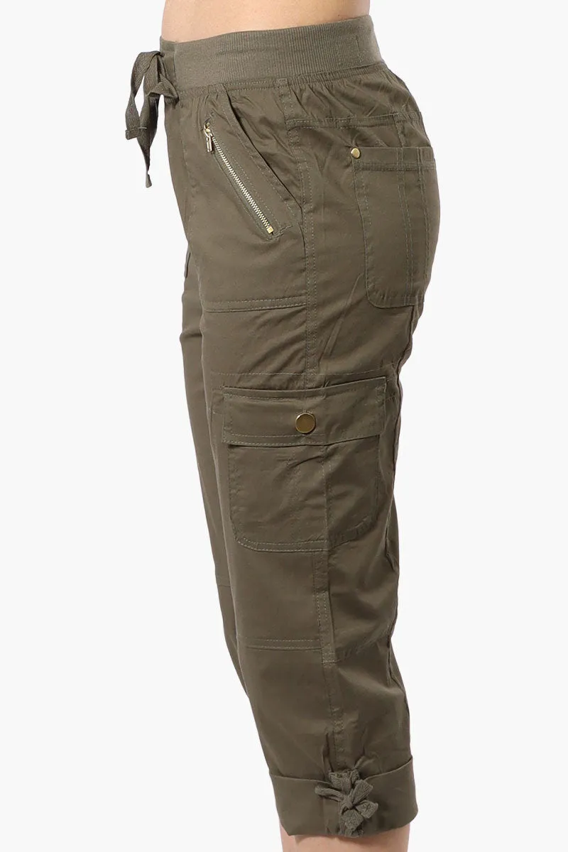 Canada Weather Gear Tie Waist Cargo Capris - Olive sold by Fairweather product image thumbnail 2