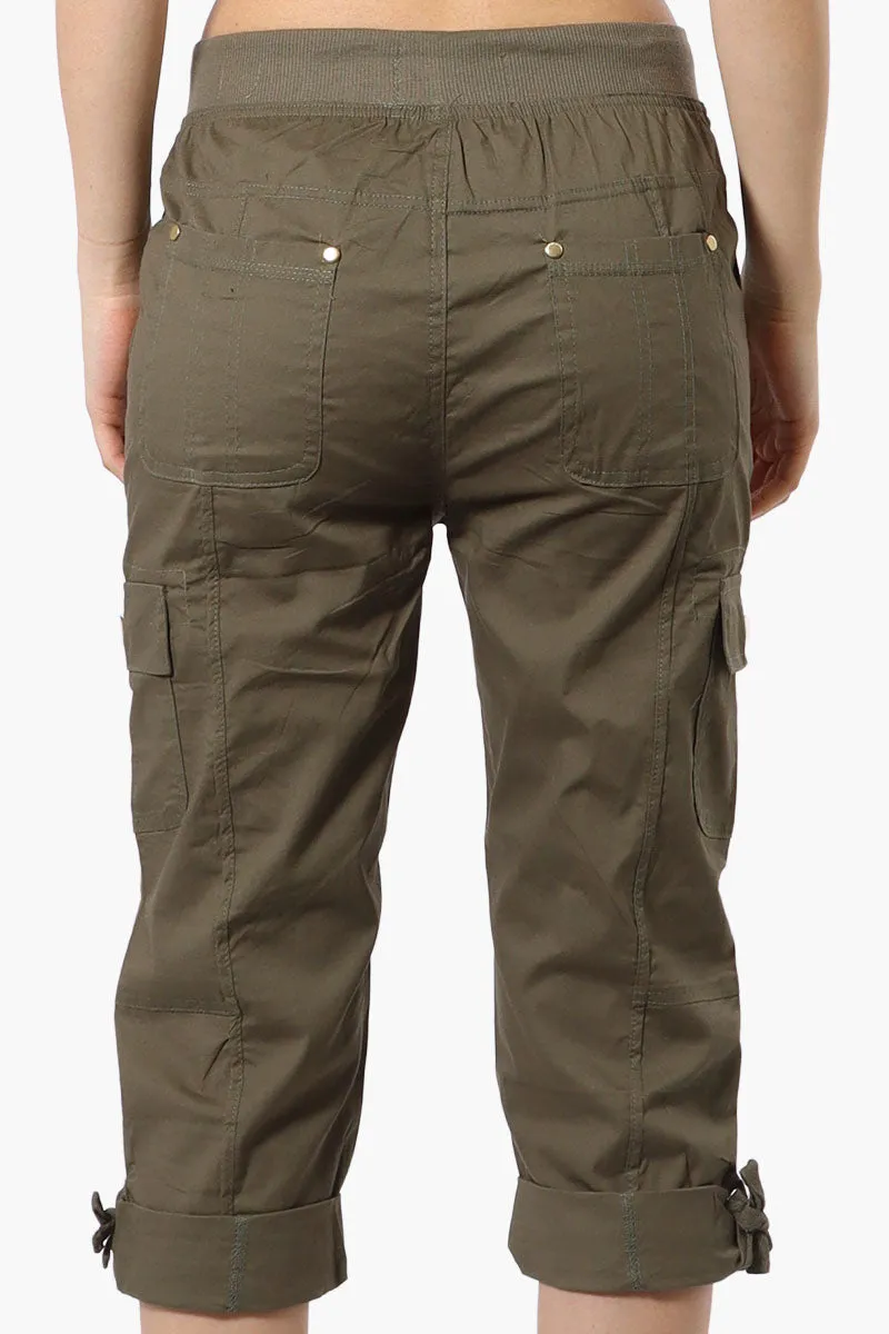 Canada Weather Gear Tie Waist Cargo Capris - Olive sold by Fairweather product image thumbnail 3