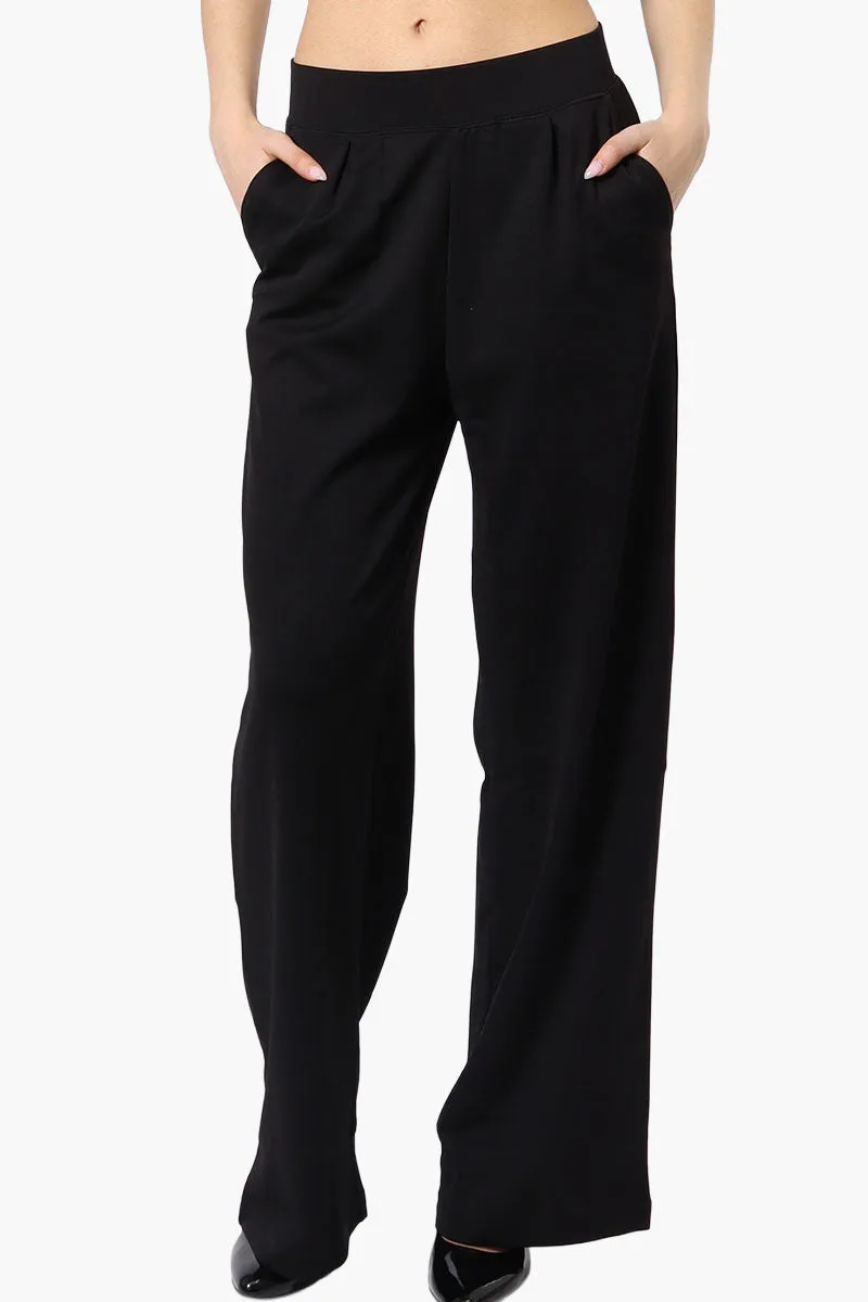 Costa Blanca Pleated Wide Leg Pants - Black sold by Fairweather