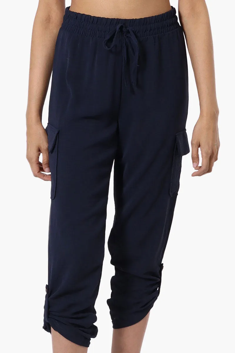 Urbanology Tie Waist Cargo Pocket Pants - Navy sold by Fairweather
