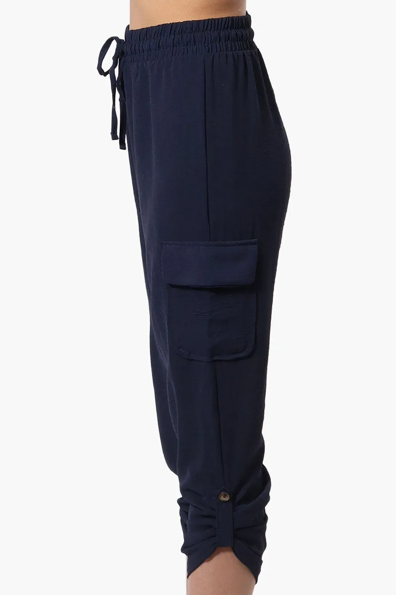 Urbanology Tie Waist Cargo Pocket Pants - Navy sold by Fairweather product image thumbnail 2