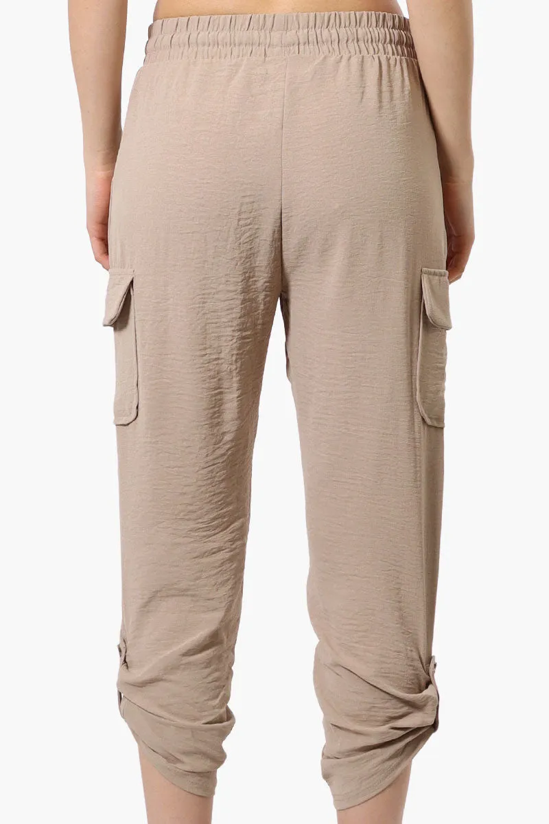 Urbanology Tie Waist Cargo Pocket Pants - Cream sold by Fairweather product image thumbnail 3