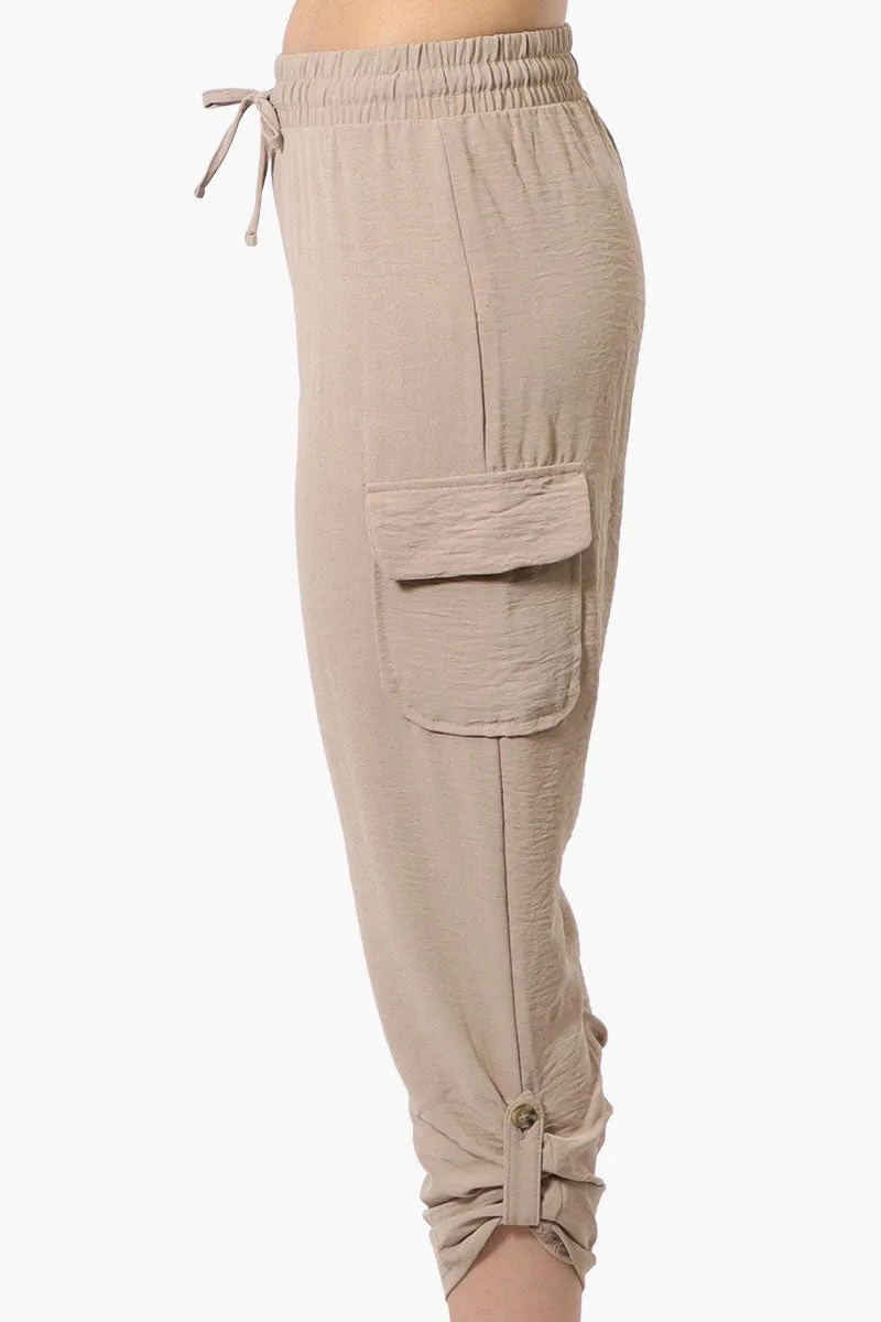 Urbanology Tie Waist Cargo Pocket Pants - Cream sold by Fairweather product image thumbnail 2