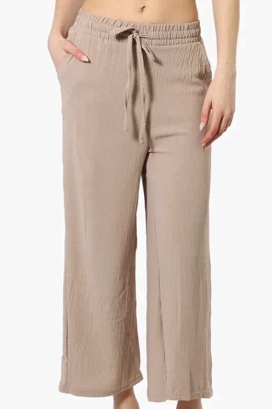 Urbanology Tie Waist Culotte Pants - Cream sold by Fairweather