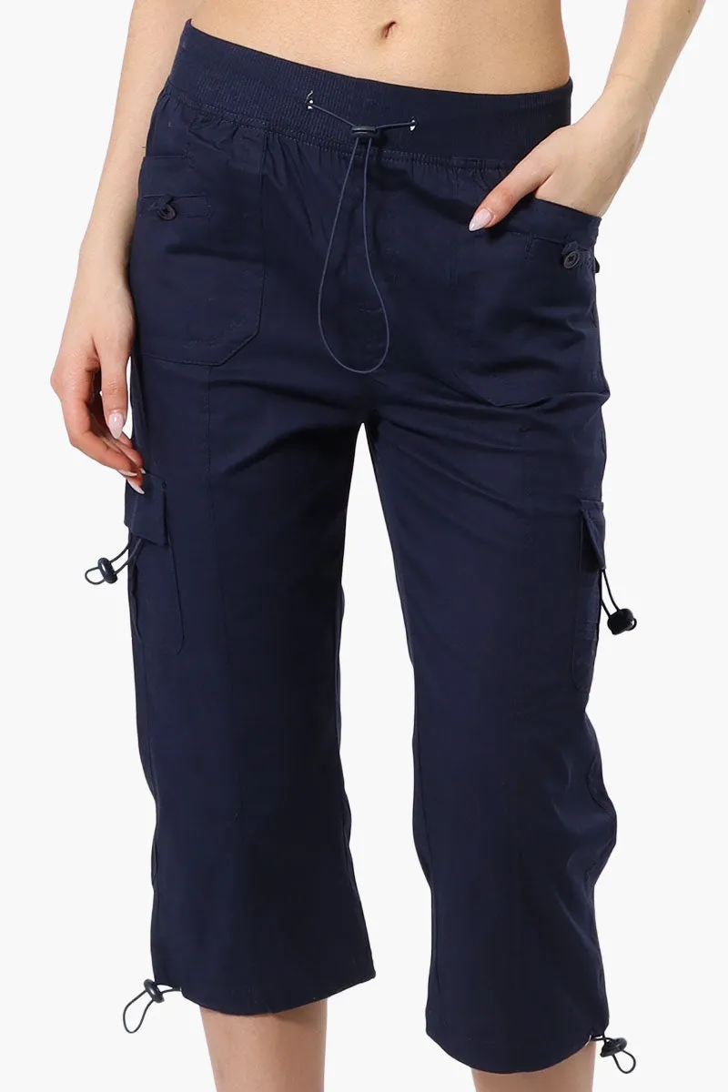 Canada Weather Gear Bungee Waist Cargo Capris - Navy sold by Fairweather