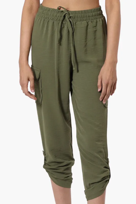 Urbanology Tie Waist Cargo Pocket Pants - Olive sold by Fairweather