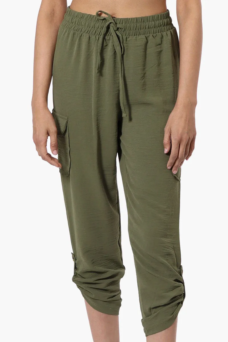 Urbanology Tie Waist Cargo Pocket Pants - Olive sold by Fairweather