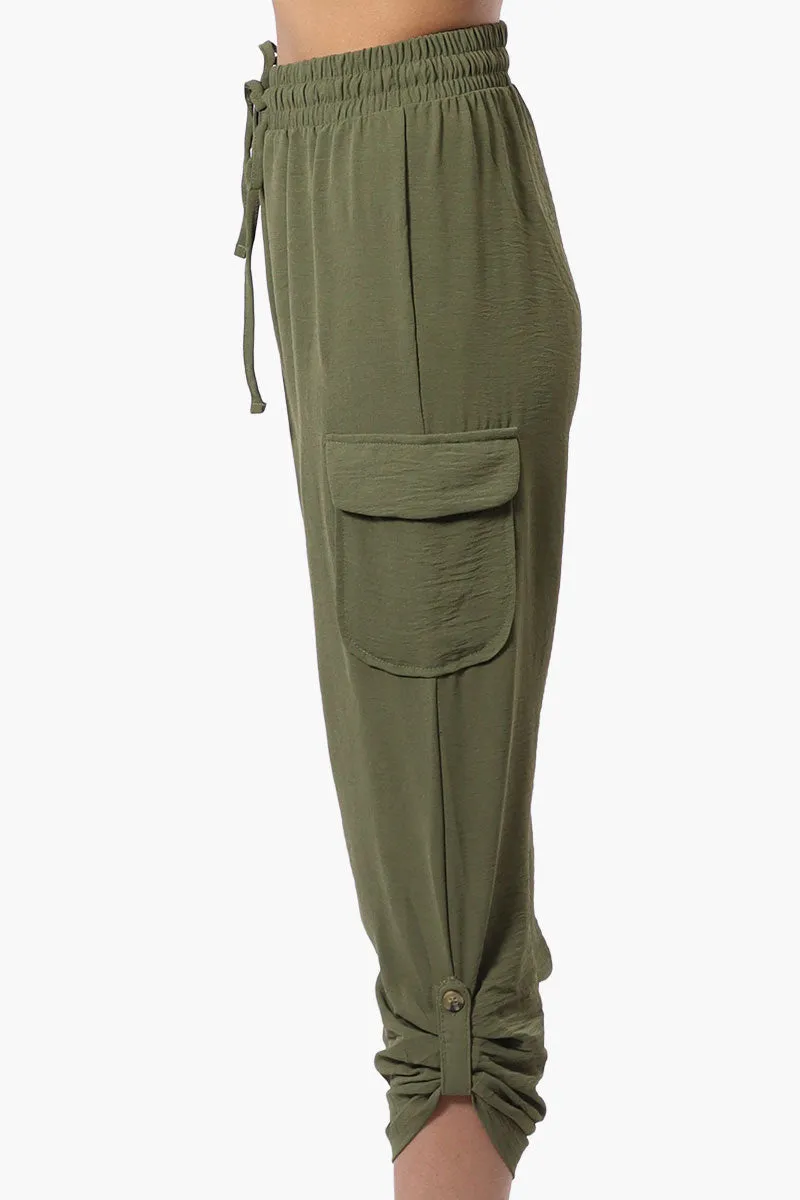 Urbanology Tie Waist Cargo Pocket Pants - Olive sold by Fairweather product image thumbnail 2