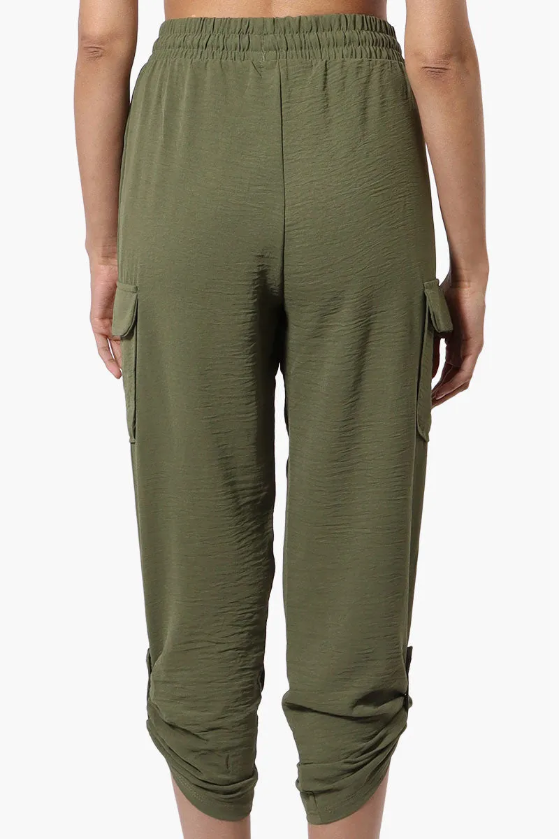 Urbanology Tie Waist Cargo Pocket Pants - Olive sold by Fairweather product image thumbnail 3