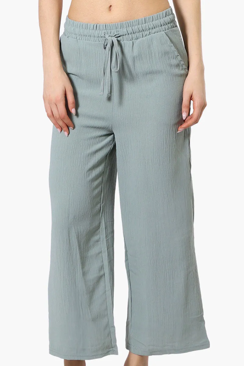 Urbanology Tie Waist Culotte Pants - Mint sold by Fairweather