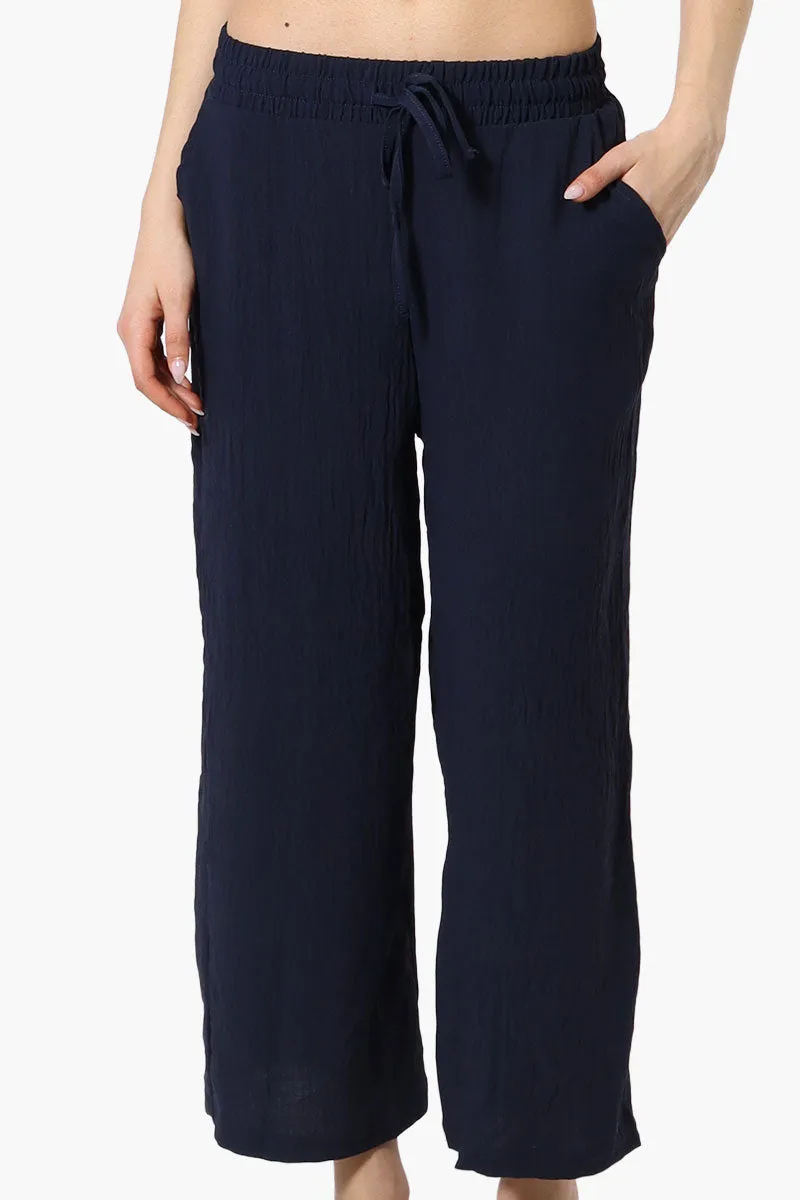 Urbanology Tie Waist Culotte Pants - Navy sold by Fairweather