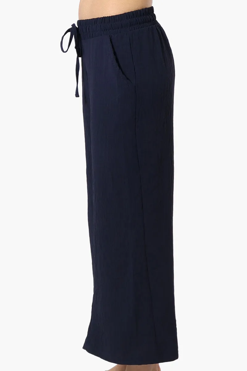 Urbanology Tie Waist Culotte Pants - Navy sold by Fairweather product image thumbnail 2