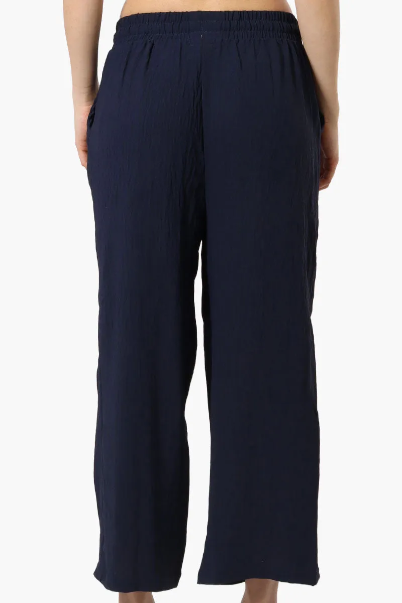 Urbanology Tie Waist Culotte Pants - Navy sold by Fairweather product image thumbnail 3