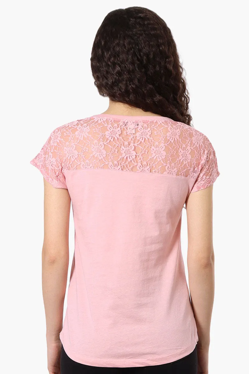 Majora Floral Lace Cap Sleeve Tee - Pink sold by Fairweather product image thumbnail 3