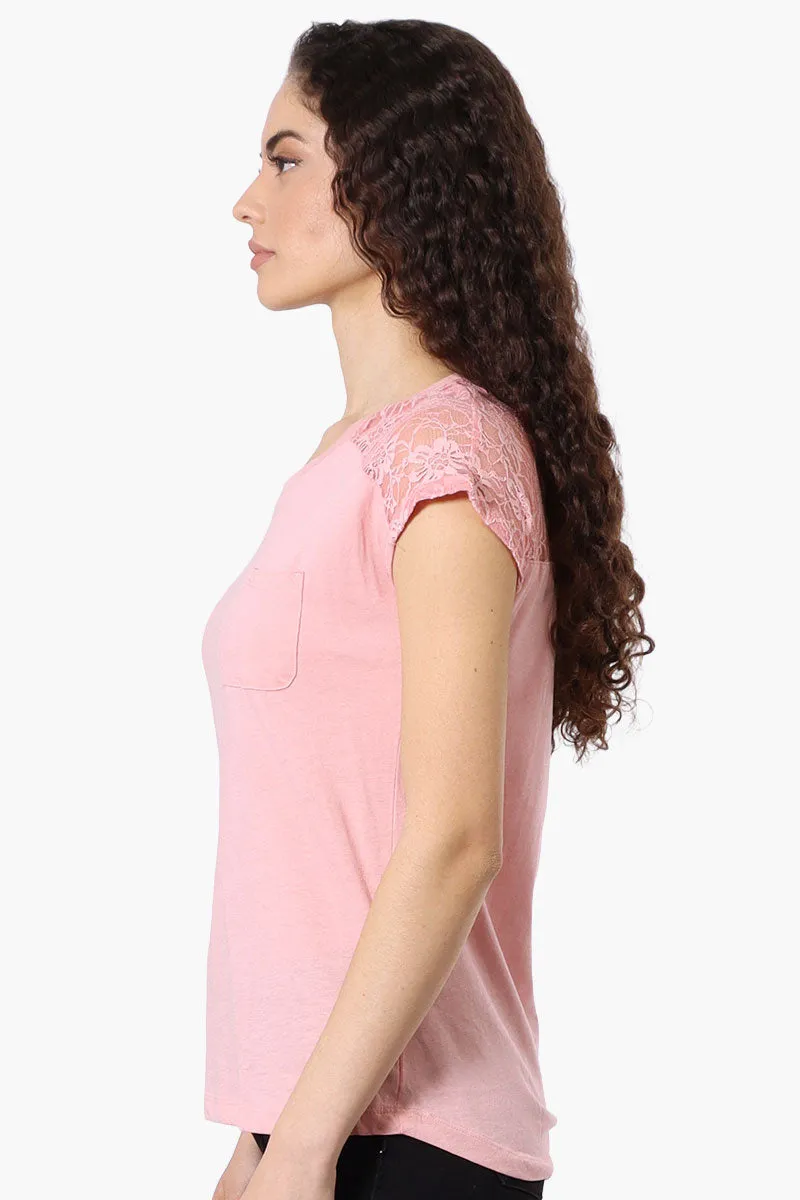 Majora Floral Lace Cap Sleeve Tee - Pink sold by Fairweather product image thumbnail 2
