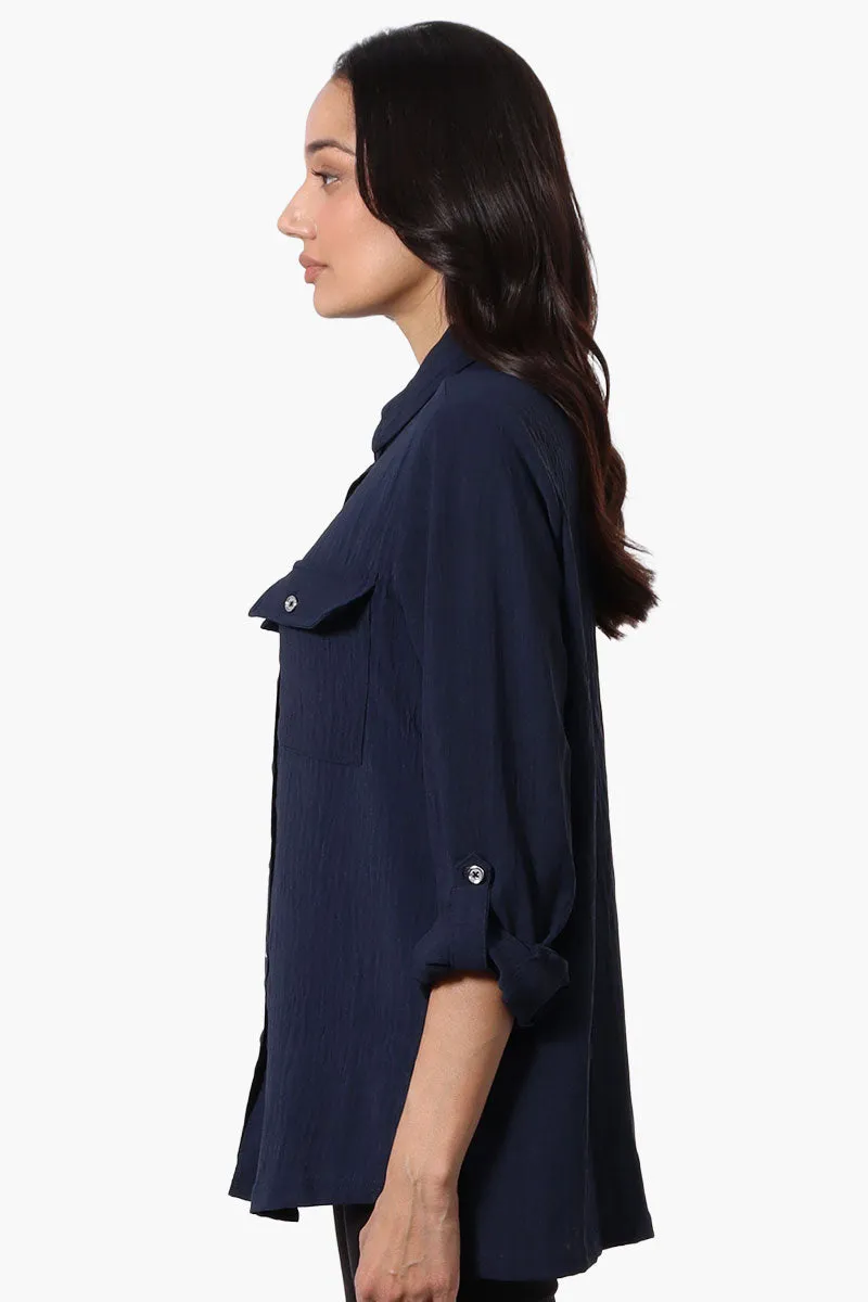 International INC Company Button Down Roll Up Sleeve Shirt - Navy sold by Fairweather product image thumbnail 2