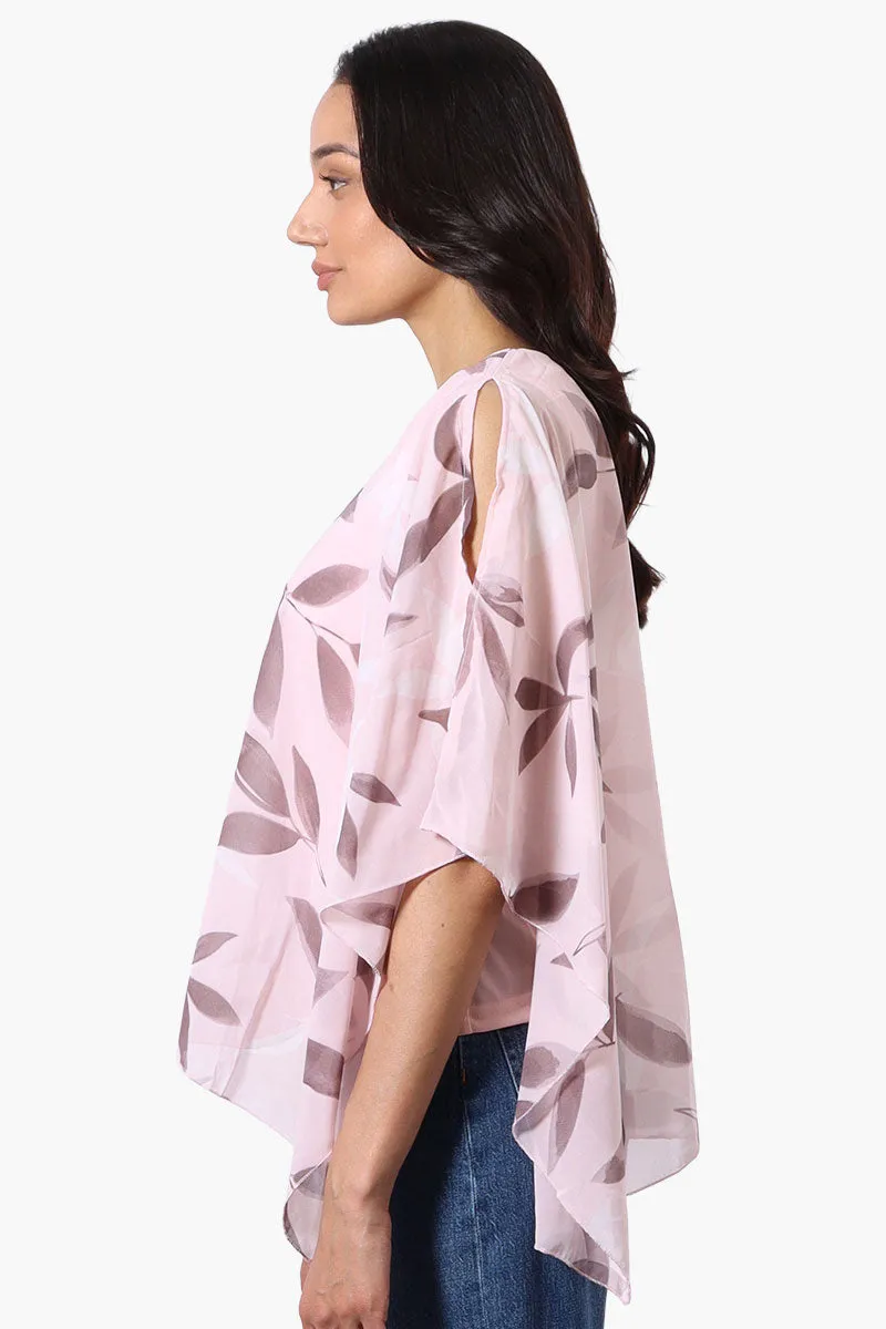 Limite Floral Cold Shoulder Poncho Blouse - Pink sold by Fairweather product image thumbnail 2