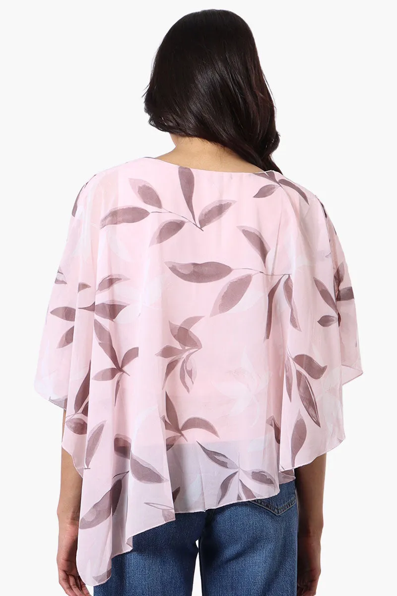 Limite Floral Cold Shoulder Poncho Blouse - Pink sold by Fairweather product image thumbnail 3